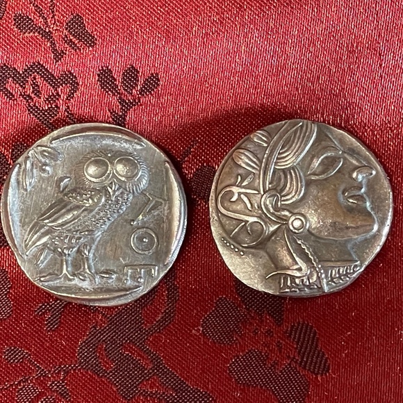Owl Coin. Greek Talisman. Athena &  Owl - Picture 1 of 6